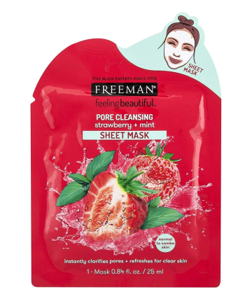 Freeman Pore Cleansing Strawberry + Mint Sheet Mask, $2.49