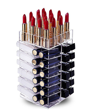 HBlife Acrylic Rotating 64 Lipstick Tower Organizer, $27.99