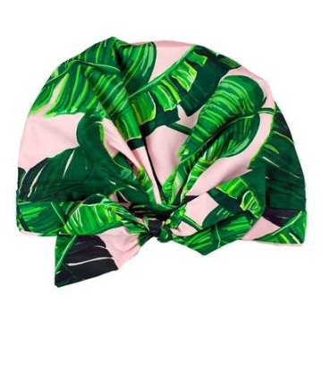 Kitsch Luxe Shower Cap in Palm Leaves, $28