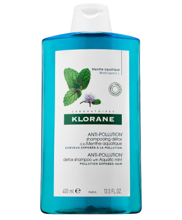 Product Buildup and Oily Scalps: Klorane Detox Shampoo with Aquatic Mint and Protective Conditioner, $20 each 