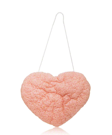 One Love Organics The Cleansing Sponge Rose Clay Heart, $10