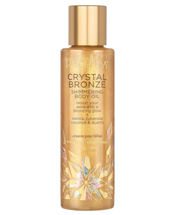 Pacifica Crystal Bronze Shimmering Body Oil, $15