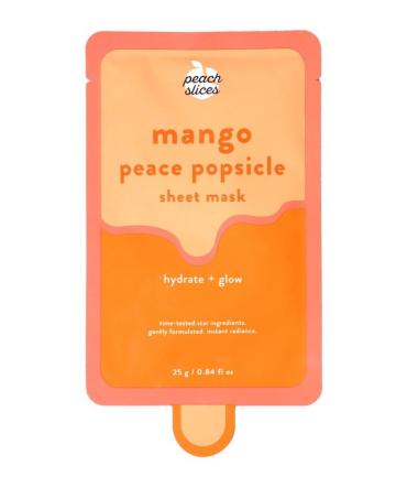 Peach Slices Mango Peace Popsicle Sheet Mask, $3.49