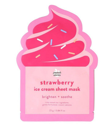 Peach Slices Strawberry Ice Cream Sheet Mask, $2.99