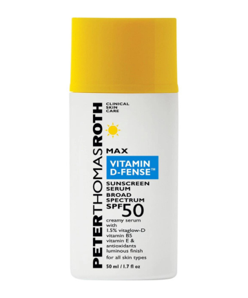 Peter Thomas Roth Max Vitamin D-Fense Sunscreen Serum SPF 50, $42