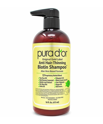 Pura d'or Hair Thinning Shampoo Gold Label, $29.99
