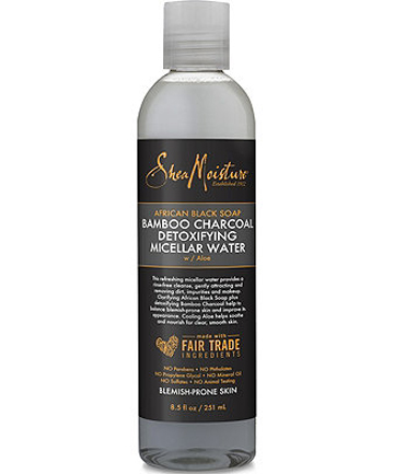 Shea Moisture African Black Soap and Bamboo Charcoal Detoxifying Micellar Water, $10.99