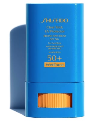 Shiseido Clear Stick UV Protector WetForce SPF 50+, $28