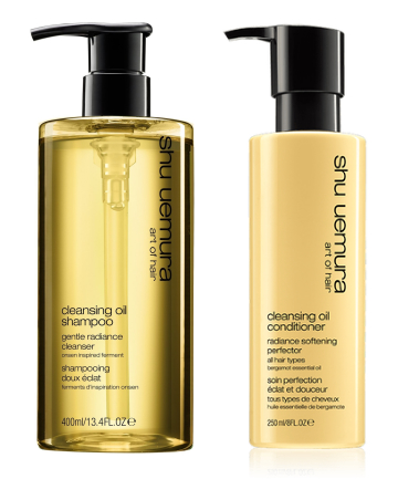 Shu Uemura Cleansing Oil Shampoo, $57, and Conditioner, $58