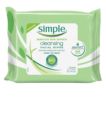 Facial Wipes: Simple Kind to Skin Cleansing Wipes, $4.59