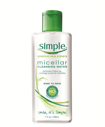 For All Skin Types: Simple Kind to Skin Micellar Cleansing Water, $5.39