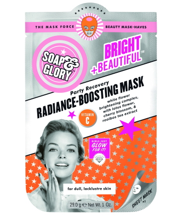 Soap & Glory Bright & Beautiful Party Recovery Radiance-Boosting Mask, $4