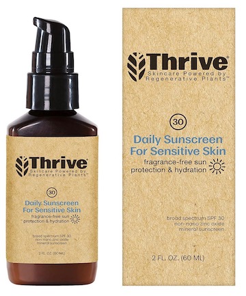 Thrive Natural Mineral Face Sunscreen for Sensitive Skin SPF 30, $26.95