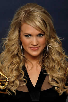 curly hairstyles half up half down carrie underwood