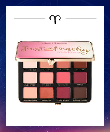 Your Zodiac Sign Makeup Palette: Too Faced Just Peachy Velvet Matte Eyeshadow Palette Peaches and Cream Collection, $45