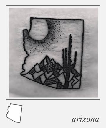 Arizona, 50 Tasteful State Tattoos to Remind You of Your Roots - (Page 6)