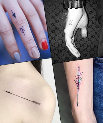 Arrow Tattoo Temporary Waterproof Sticker Geometric Triangle Finger Tattoo  Black Simple Sketch Flower Leaves Letters Fake Tattoo  Temporary Tattoos   AliExpress