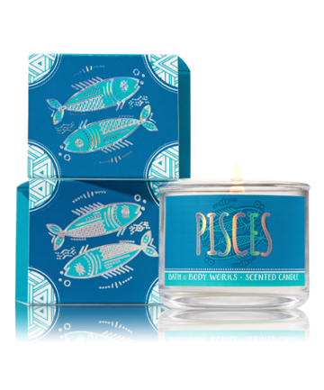 Bath & Body Works Pisces Blue Ocean Waves Mini Candle, $6.50