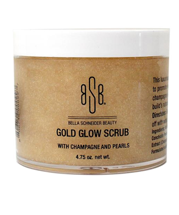 Bella Schneider Beauty Gold Glow Scrub with Champagne and Pearls, $42