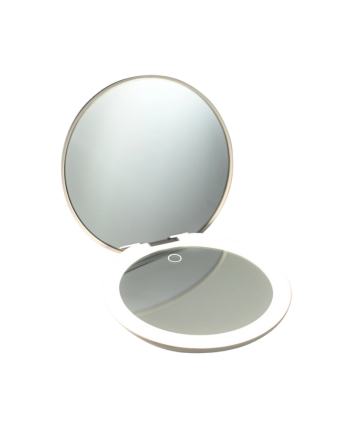 MILA Rechargeable Compact Mirror with LED Lights, 1x/10x