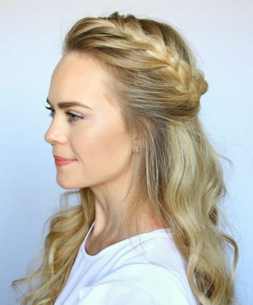 Half Up French Braid Crown , 25 Pretty French Braid Hairstyles to DIY -  (Page 7)