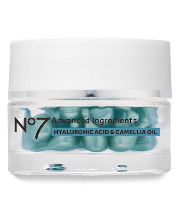 No7 Advanced Ingredients Hyaluronic Acid & Camellia Oil Facial Capsules, $19.99