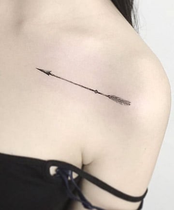 Dangerous Collarbone Arrow Tattoo