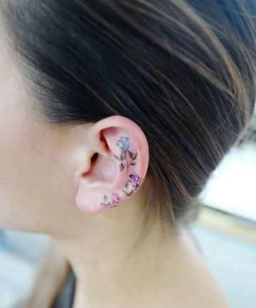 Amazon.com : Rose Ear Temporary Tattoo Sticker (Set of 4) - OhMyTat :  Beauty & Personal Care
