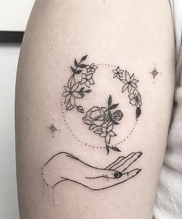 Tattoo tagged with: small, astronomy, planet, watercolor, tiny, ifttt,  little, annlilya, earth, inner forearm | inked-app.com