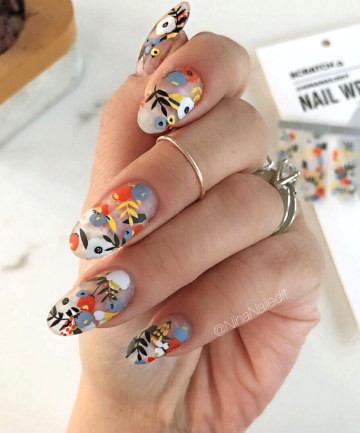 Floral Nail Wraps, 19 Nail Art Ideas That Are Totally Easy Enough to Do at  Home - (Page 17)
