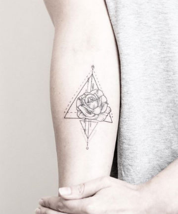 Stunning Abstract Rose Tattoo