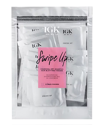 IGK Swipe Up Black Charcoal Dry Shampoo Hair Blotting Tissues, $18