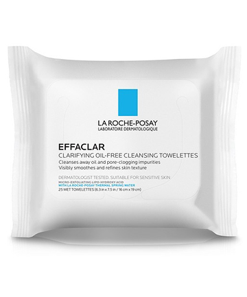 La Roche-Posay Effaclar Clarifying Oil Free Cleansing Towelettes, $9.99