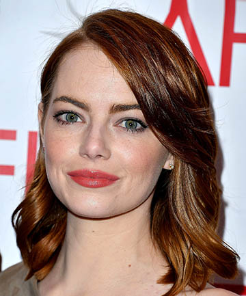 Emma Stone's Side-swept Auburn Locks, Long Hair With Bangs Is Trending, and  Here Are 17 Hairstyles That Prove It - (Page 3)
