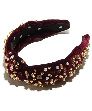 Lele Sadoughi Burgundy Mixed Crystal Headband, $198