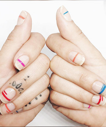 Minimalist Nails: Multi-Colored Striping