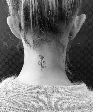 Simple Neck Rose Tattoo