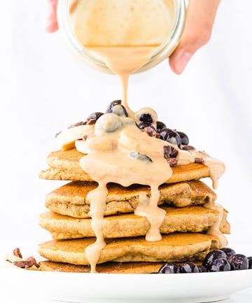 Spelt and Oat Milk Pancakes With Date 'Caramel' Sauce