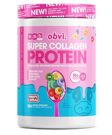 Obvi Super Collagen Protein Powder Fruity Cereal, $39.99