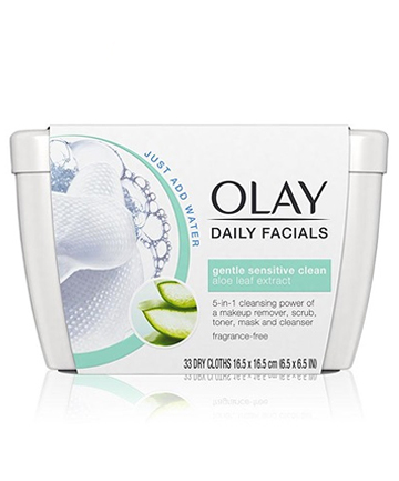 Olay Daily Facial Sensitive Cleansing Cloths with Aloe Extract, $6.96