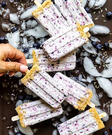 Blueberry and Lavender Cream Cheese Popsicles