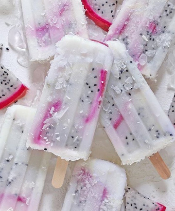 Vegan Pina Colada Dragon Fruit Smoothie Popsicles