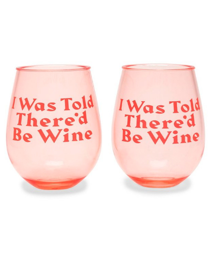 Ban.do Party On Wine Glass Set, $24