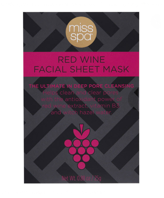 Miss Spa Red Wine Healing Facial Sheet Mask, $7.99