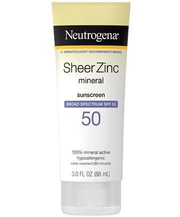 Neutrogena Sheer Zinc Dry-Touch Sunscreen Broad Spectrum SPF 50, $9.89
