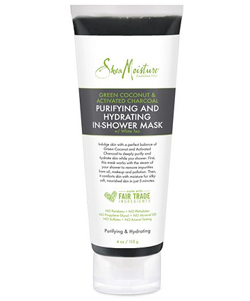 Shea Moisture Green Coconut & Activated Charcoal Purifying and Hydrating In-Shower Mask, $12.99