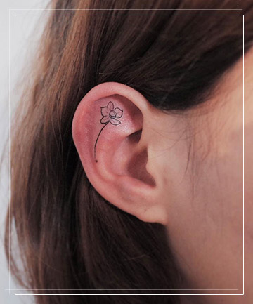 7 Floral Ear Tattoos That Are Beyond Adorable - Brit + Co