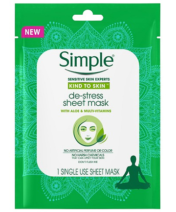 Simple De-Stress Sheet Mask, $2.49