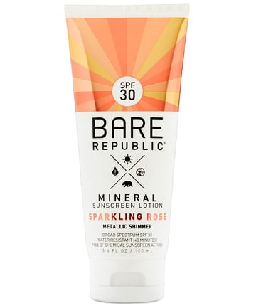 Bare Republic Mineral SPF 30 Rose Gold Shimmer Sunscreen Lotion - Sparkling Rose, $14.99