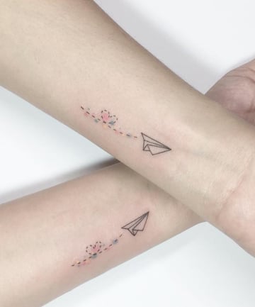 BFF Tattoos: Paper Planes, 22 Amazing Matching Tattoos to Get With Your Best Friend - (Page 11)